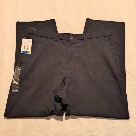 Haggar men's size 42 x 30 performance cool 18, expandable waist, blue pants, New - Picture 8 of 9